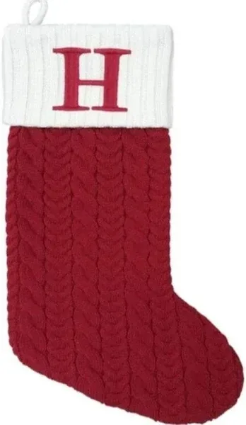 St. Nicholas Square Knit Monogram Christmas Stocking