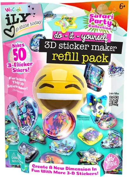 3D Sticker Maker Refills Safari Party