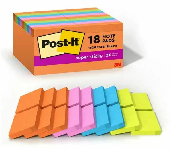 Post-it Super Sticky Notes Energy Boost Color Collection