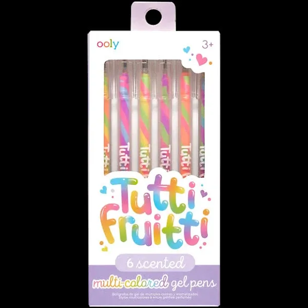 Ooly Scented Tutti Fruitti Color Changing Gel Pens Set of 6-1.00mm NIB, Color Changing as you Write, Pens for Kids, Adults, Art and stationery Supplies [Tutti Fruitti Color Changing - 6 Pack]