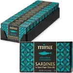 Mina Sardines in Extra Virgin Olive Oil, Responsibly Sourced, Wild Caught Gourmet Sardines, Packed by Hand, Low Sodium, High in Protein, Keto, Paleo,