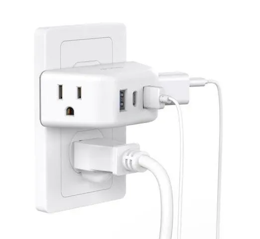 Multi Plug Outlet Extender with USB, 2 Outlet Splitter with 3 USB Wall Charge...