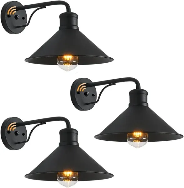 Dusk to Dawn Sensor Wall Sconce Outdoor Lighting Fixture, Industrial 3 Pack