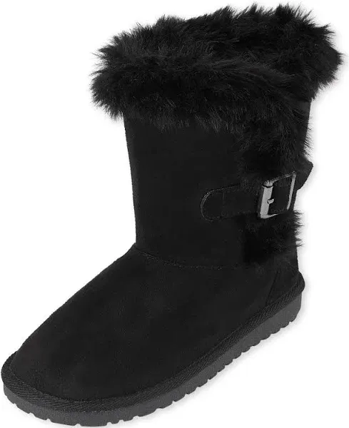 The Children's Place Girls' Warm Lightweight Faux Suede Boots