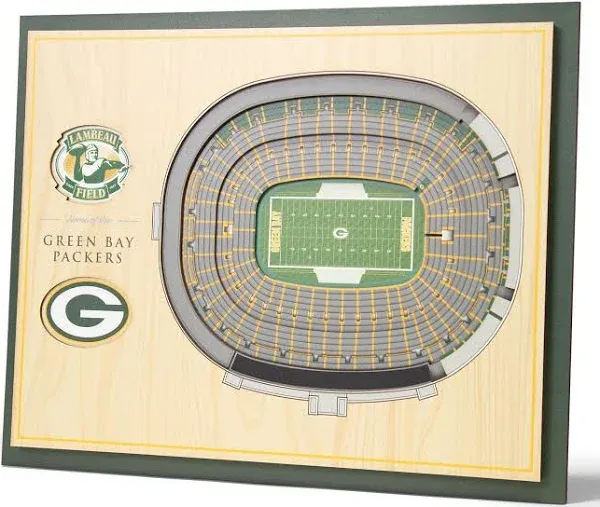 Lambeau Field Green Bay Packers 3D Wall Art