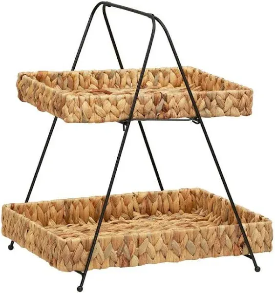 Household Essentials Geometric Tray Tower with 2 Baskets