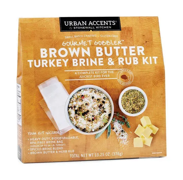 Urban Accents Gourmet Gobbler Brown Butter Turkey Brine & Rub Kit