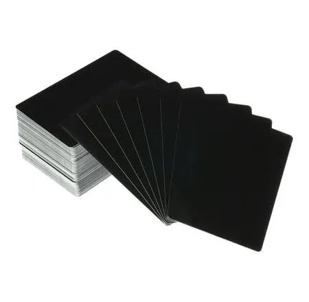 100 Pack Metal Business Cards Blank 0.45mm Thick 3.4x2.1 Inch Aluminum Laser ...