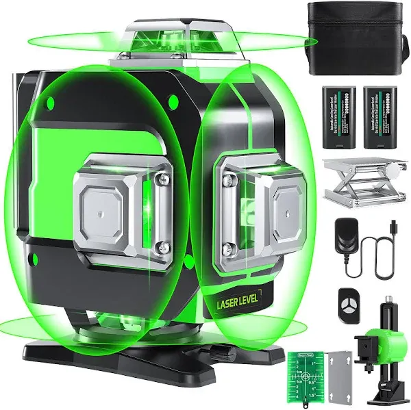 FELLAT Laser Level 4x360° Self Leveling Green Cross Line