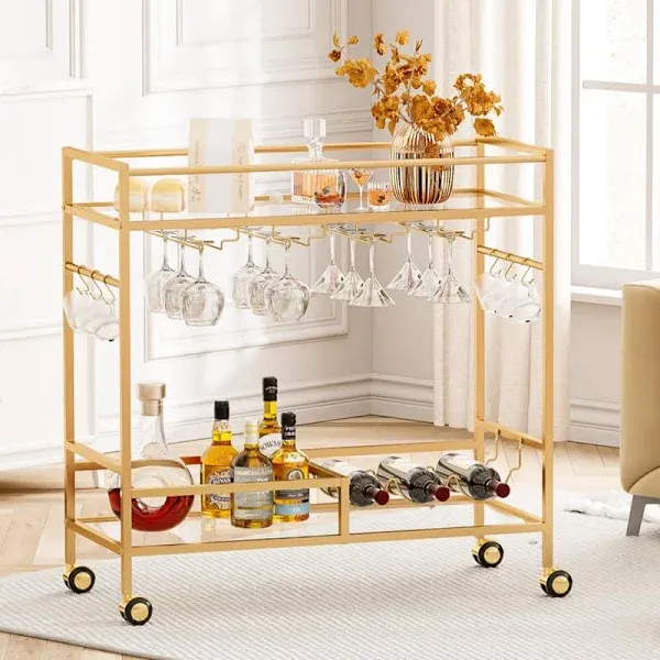 Home Bar Serving Cart Wine Cart