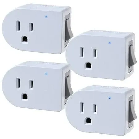 Fosmon Grounded Outlet Switch ON/Off Switch 3 Prong Plug in Electrical Switch