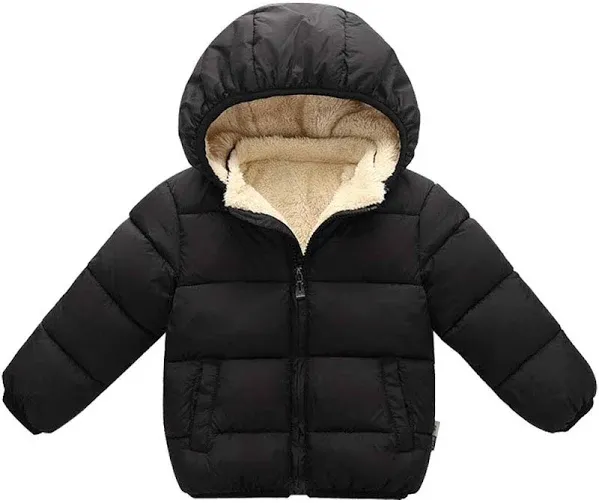 LAVIQK Baby Boys Girls Toddlers Winter Coats Puffer Jacket Hooded Down Snow Jacket Coat Outerwear