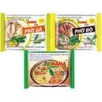 Mama Pho Bo Beef Pho Ga Chicken & Pho Clear Oriental Style Instant Chand Noodles Variety Pack