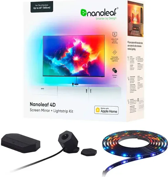 SEALED Nanoleaf 4D Screen Mirror+Lightst<wbr/>rip Kit For TVs&amp;Monitors Up to 65&#034; B260