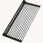 Zulay Kitchen Multipurpose Roll-Up Sink Drying Rack (Large) - Onyx Black