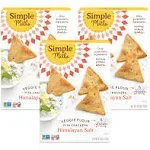 Simple Mills Veggie Flour Pita Crackers, Himalayan Salt - Gluten Free, Vegan, Healthy Snacks, Paleo Friendly, 4.25 Ounce (Pack of 3)