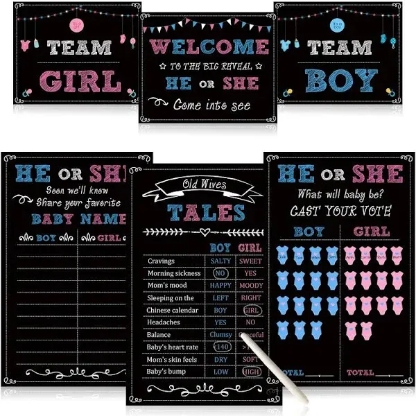 Baby Gender Reveal Party Supplies Kit,Photo Props Games Decorations,Bo<wbr/>y or Gi...