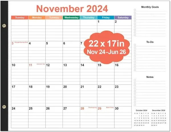 Large Desk Calendar 2025-2026