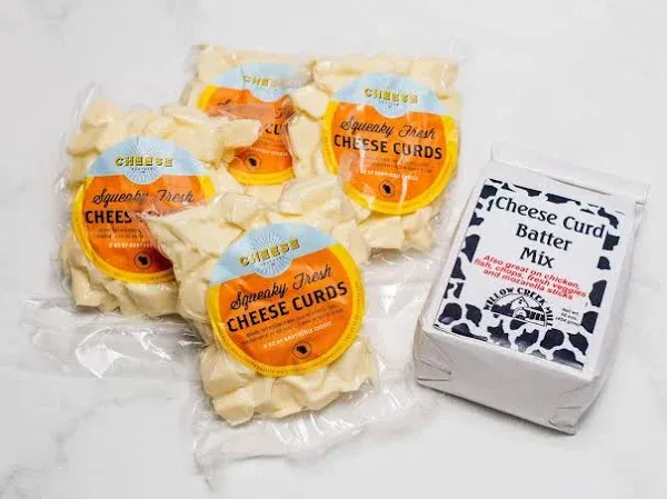 Cheese Bros Squeaky Fresh Wisconsin CHEESE CURDS | 8 ounce bags | Gourmet Gift for Families | Includes Batter Mix