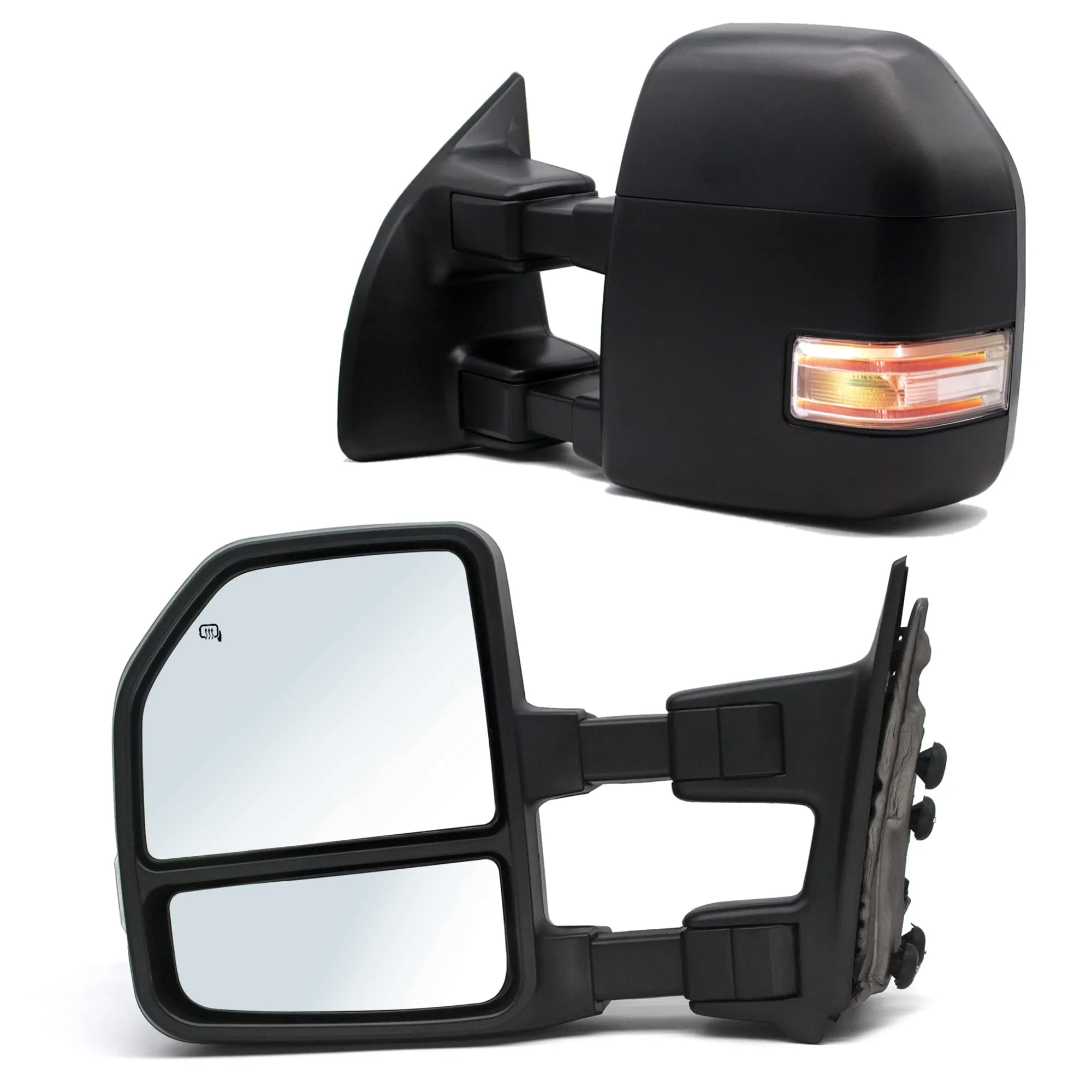 Tow Mirrors For 1999-16 Ford F350 F-350 Super Duty Power Heated Turn Signal Pair