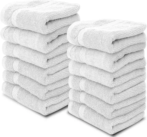 White Classic Luxury Cotton Washcloths