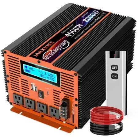 JARXIOKE 4000 Watt Power Inverter, 12V DC to 110V 120V Converter NEW