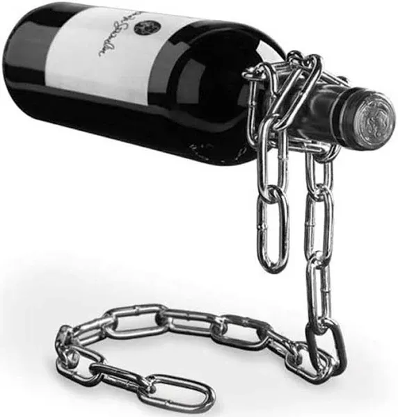 Southern Homewares Magic Chain Wine Bottle Holder Illusion, Silver