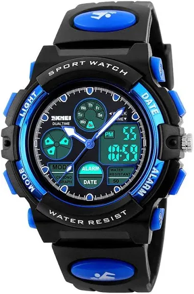 Eyotto Kids Sports Watch Waterproof Boys Multi-Function Analogue Digital Wristwatch LED Alarm Stopwatch