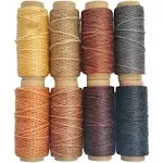 JANYUN 264 Yards 150D Leather Sewing Waxed Thread Cord for Leather Craft DIY 1mm Diameter 8 Colors Sewing Thread Cord Each of 33 Yards