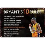 Motivational Quotes Sign Mamba Mentality Poster Basketball Wall Art Inspirational Sport Poster Basketball Posters Basketball Sports Ten Rules Tin Sign Basketball Room Metal Decor For Boys Locker Room