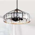 Farmhouse Chandeliers Black Crystal Modern Rustic Vintage Black-Crystal-<wbr/>2