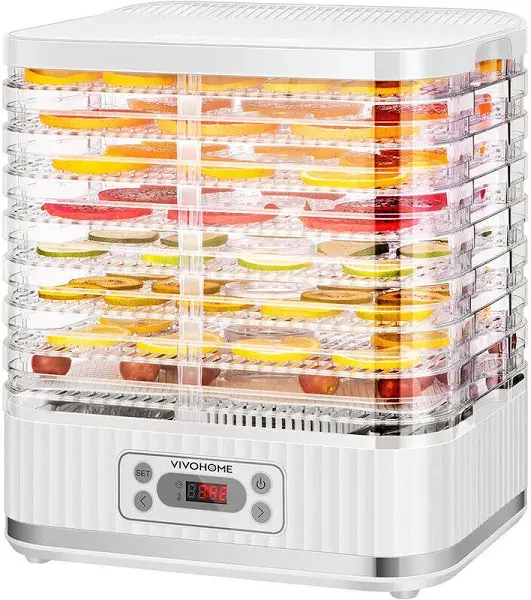 8 Trays Food Dehydrator Machine Fruit Dryer Beef Meat 400W Timer &amp; Temp. Control