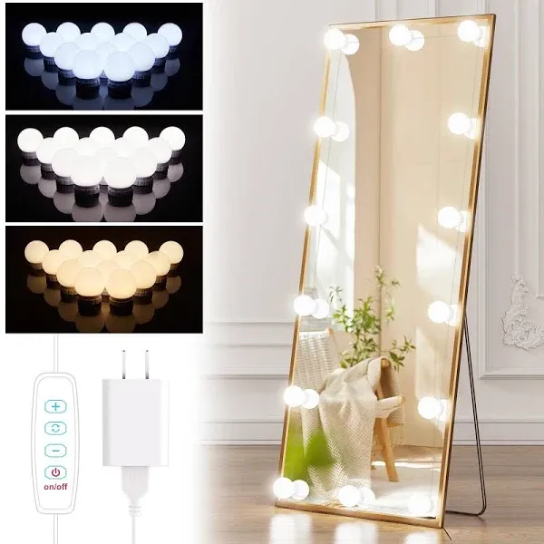  14 Bulb Dimmable Hollywood Makeup Mirror Lights, 22Ft Adjustable 14 Bulbs