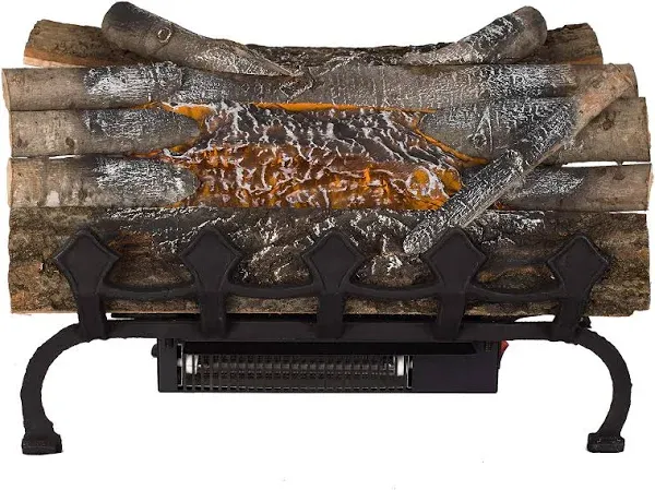 Pleasant Hearth Electric Fireplace Logs with Grate and Heater + Crackling Noise