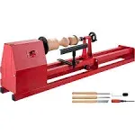 Mophorn Wood Lathe 14" x 40", Power Wood Turning Lathe 1/2HP 4 Speed 1100/1600/2300/3400rpm, Benchtop Wood Lathe with 3 Chisels Perfect for High