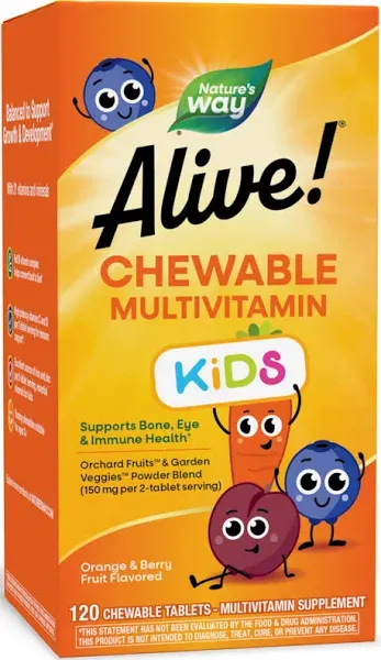 Nature's Way Alive! Children's Multi-Vitamin Chewable 120 Chews