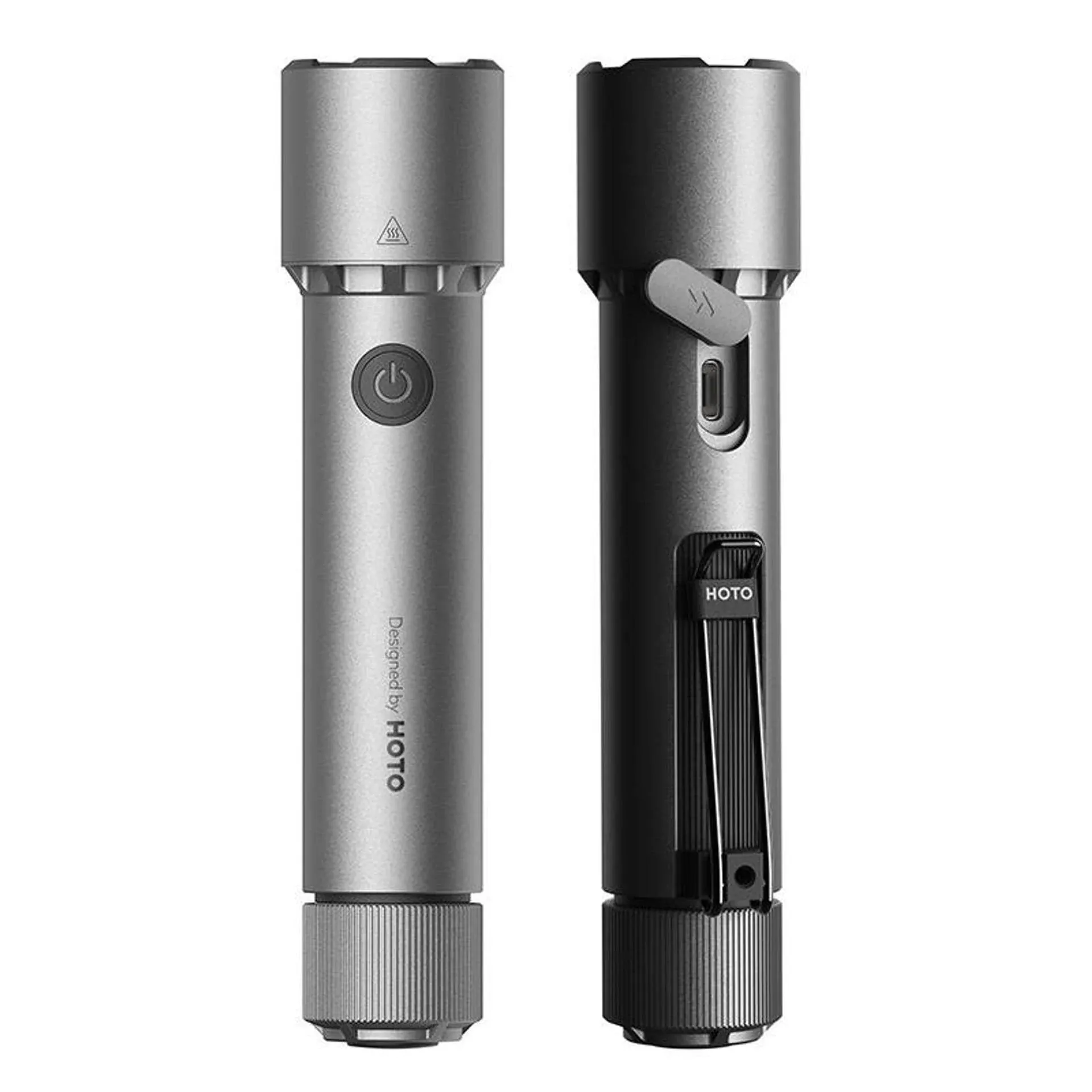 HOTO Flashlight High Lumen, Tactical Flashlight Self Defence, Rechargeable LED Torch with Clip, IP68 Waterproof, 5 Modes, USB-C Charging, Ideal for Emergency/Camping/Hiking/Climbing