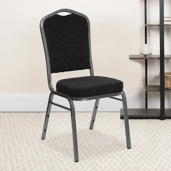 Flash Furniture Black Fabric Banquet Chair,PK4 4-FD-C01-SILVE<wbr/>RVEIN-S076-GG Flash