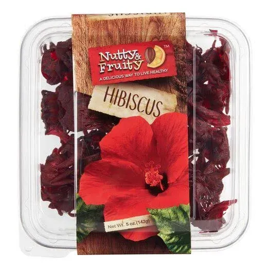 Nutty & Fruity - Dried Eatable Hibiscus Flower - Healthy Snack, Non-GMO, Vegan, Gluten-Free (5 oz)