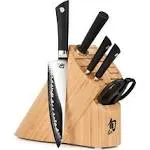 Shun Cutlery Sora 6-Piece Basic Block Set, Kitchen Knife and Knife Block Set, Includes Sora 8” Chef’s, 6” Utility & 3.5” Paring Knives, Handcrafted Japanese Kitchen Knives