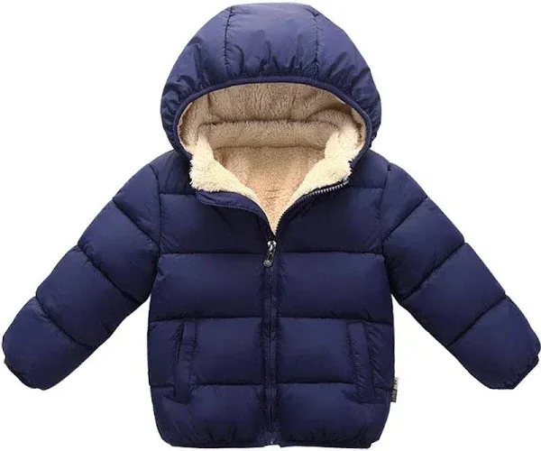 Baby Boys Girls Toddlers Winter Coats Puffer Jacket Hooded Down Snow Jacket Coat Outerwear