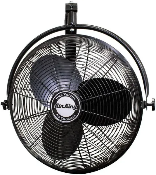 9020 1/6 HP Industrial Grade Wall Mount Fan, 20-Inch, Black