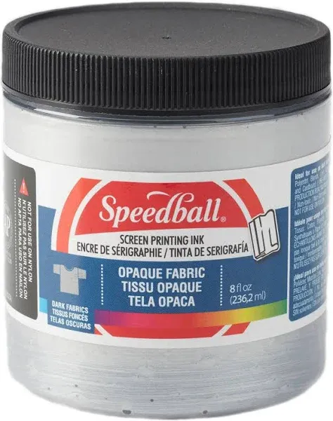 Speedball Fabric Screen Printing Ink, 8-Ounce, Opaque Silver,  Assorted Colors 