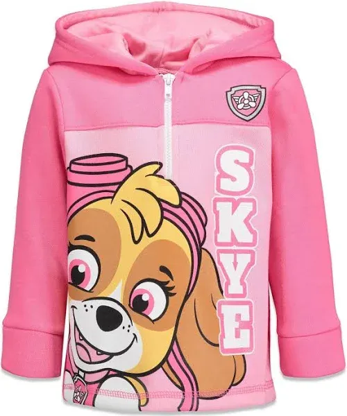 Paw Patrol Skye Everest - Sudadera de forro polar con media cremallera para niñas pequeñas y grandes