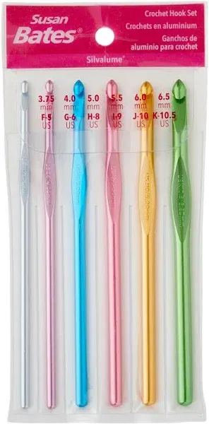 Susan Bates Silvalume Aluminum Crochet Hook Set