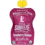 Mamma Chia Squeeze Organic Chia Vitality Snack, Strawberry Banana (3.5 oz)