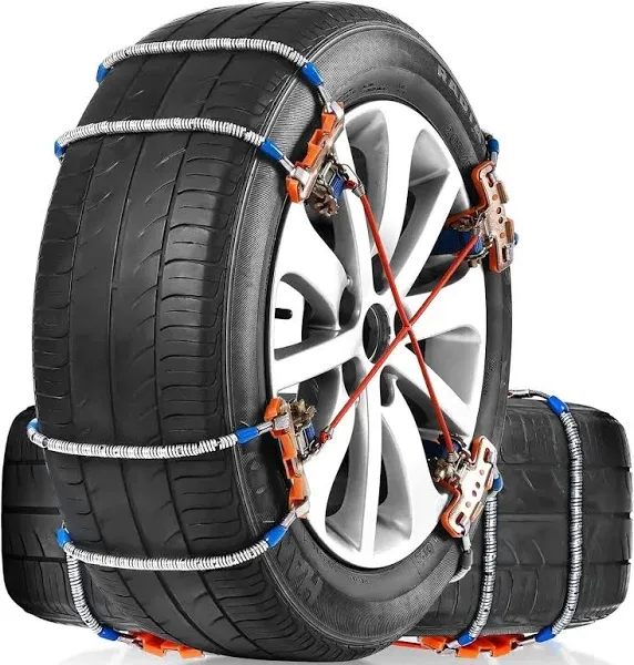 Snow Chains, Anti Skid Tire Chains, 8Pack Universal Adjustable Emergency T