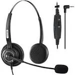 Phone Headset 2.5mm with Noise Canceling Mic & Mute Switch Ultra Comfort Telephone Headset for Panasonic AT&T Vtech Uniden Cisco Grandstream Polycom