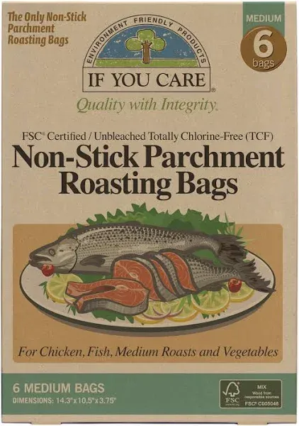 If You Care Roasting Bags, Non-Stick Parchment, Medium - 6 bags