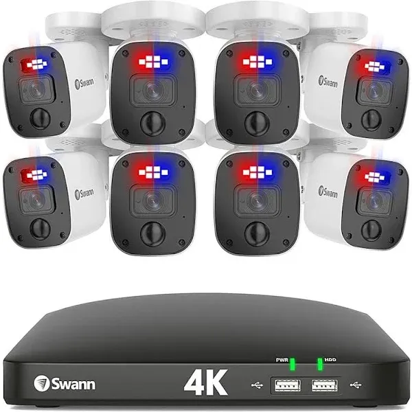 Swann Communications SWDVK-856808MQB-US Enforcer DVR Security Kit 8-Channel;  8 Cameras Included;  2TB Pre-Installed HDD;  4k Resolution